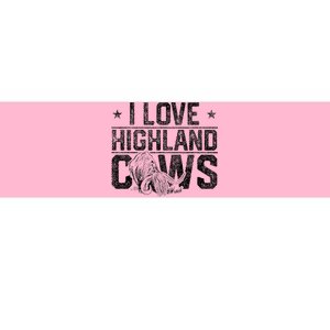 I Love Highland Cows Scottish Highland Cattle Cow Lover Bumper Sticker