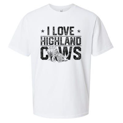 I Love Highland Cows Scottish Highland Cattle Cow Lover Sueded Cloud Jersey T-Shirt