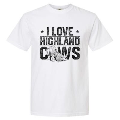 I Love Highland Cows Scottish Highland Cattle Cow Lover Garment-Dyed Heavyweight T-Shirt