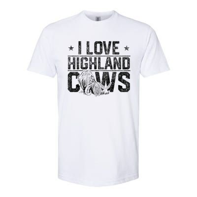 I Love Highland Cows Scottish Highland Cattle Cow Lover Softstyle CVC T-Shirt