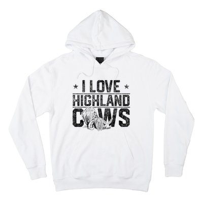 I Love Highland Cows Scottish Highland Cattle Cow Lover Hoodie