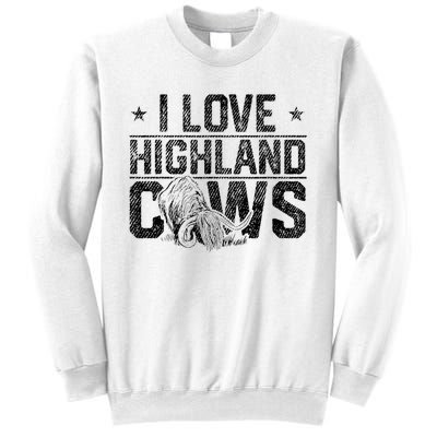 I Love Highland Cows Scottish Highland Cattle Cow Lover Sweatshirt