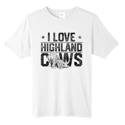 I Love Highland Cows Scottish Highland Cattle Cow Lover Tall Fusion ChromaSoft Performance T-Shirt