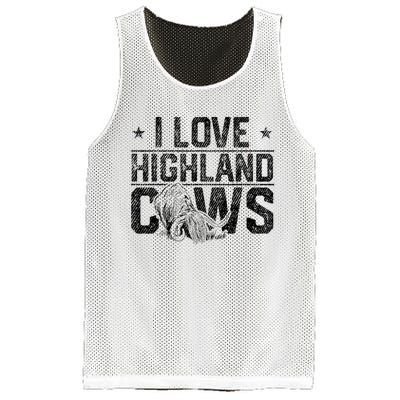 I Love Highland Cows Scottish Highland Cattle Cow Lover Mesh Reversible Basketball Jersey Tank