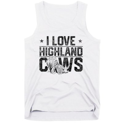 I Love Highland Cows Scottish Highland Cattle Cow Lover Tank Top