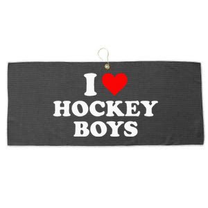 I Love Hockey B.O.Y.S Large Microfiber Waffle Golf Towel