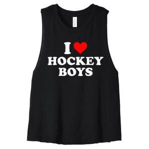 I Love Hockey B.O.Y.S Women's Racerback Cropped Tank