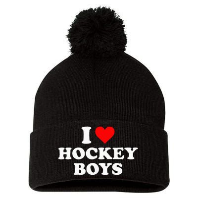 I Love Hockey B.O.Y.S Pom Pom 12in Knit Beanie