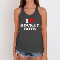 I Love Hockey B.O.Y.S Women's Knotted Racerback Tank