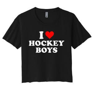 I Love Hockey B.O.Y.S Women's Crop Top Tee