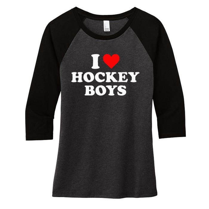 I Love Hockey B.O.Y.S Women's Tri-Blend 3/4-Sleeve Raglan Shirt