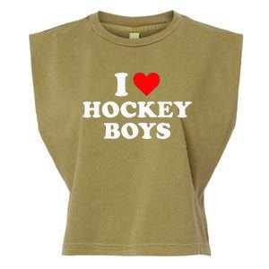 I Love Hockey B.O.Y.S Garment-Dyed Women's Muscle Tee