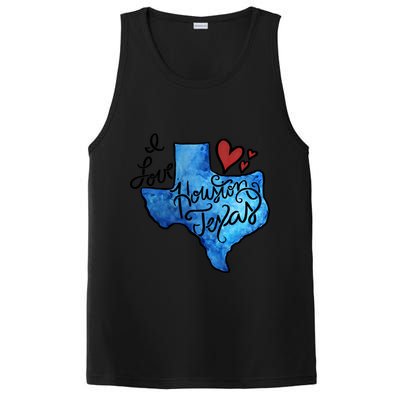 I Love Houston Texas Proud Texan Houstonian Gift PosiCharge Competitor Tank