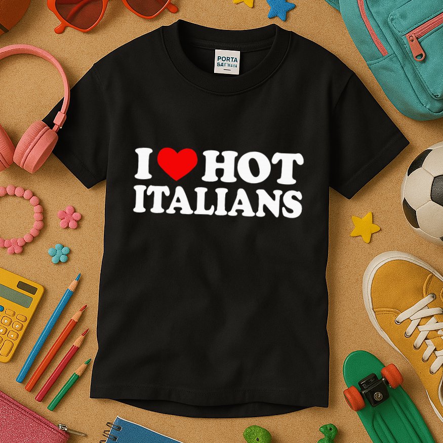 I Love Hot Italians I Heart Hot Italians Kids T-Shirt