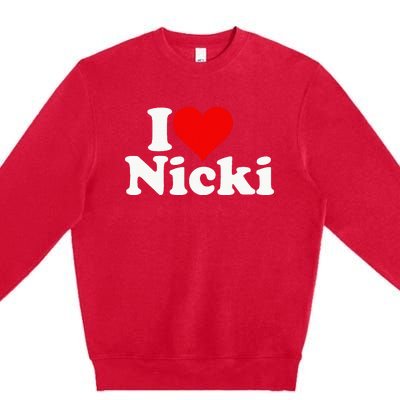 I Love Heart Nicki Premium Crewneck Sweatshirt