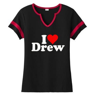 I Love Heart Drew Ladies Halftime Notch Neck Tee