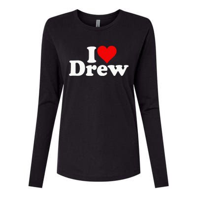 I Love Heart Drew Womens Cotton Relaxed Long Sleeve T-Shirt