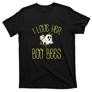 I Love Her Boo Bees Couples Halloween T-Shirt