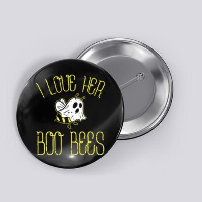 I Love Her Boo Bees Couples Halloween Button