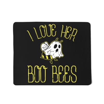 I Love Her Boo Bees Couples Halloween Mousepad