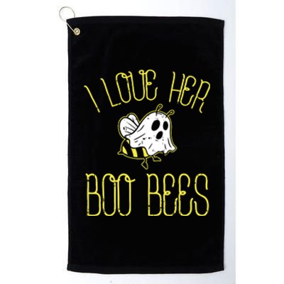 I Love Her Boo Bees Couples Halloween Platinum Collection Golf Towel