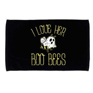 I Love Her Boo Bees Couples Halloween Microfiber Hand Towel