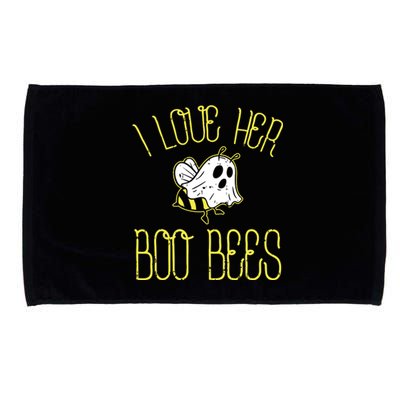 I Love Her Boo Bees Couples Halloween Microfiber Hand Towel