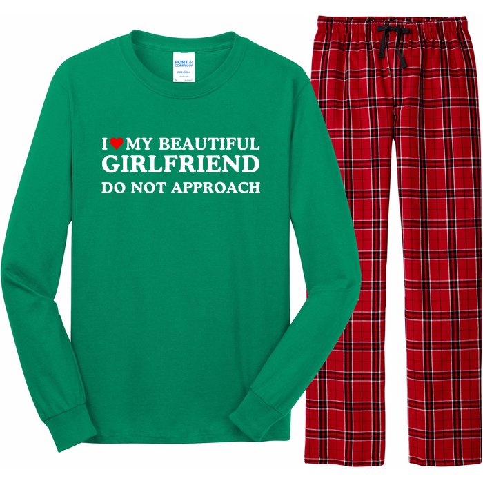 I Love Heart My Beautiful Girlfriend Do Not Approach Long Sleeve Pajama Set