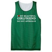 I Love Heart My Beautiful Girlfriend Do Not Approach Mesh Reversible Basketball Jersey Tank