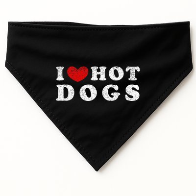 I Love Hot Dogs I Heart Hot Dogs USA-Made Doggie Bandana