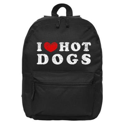 I Love Hot Dogs I Heart Hot Dogs 16 in Basic Backpack
