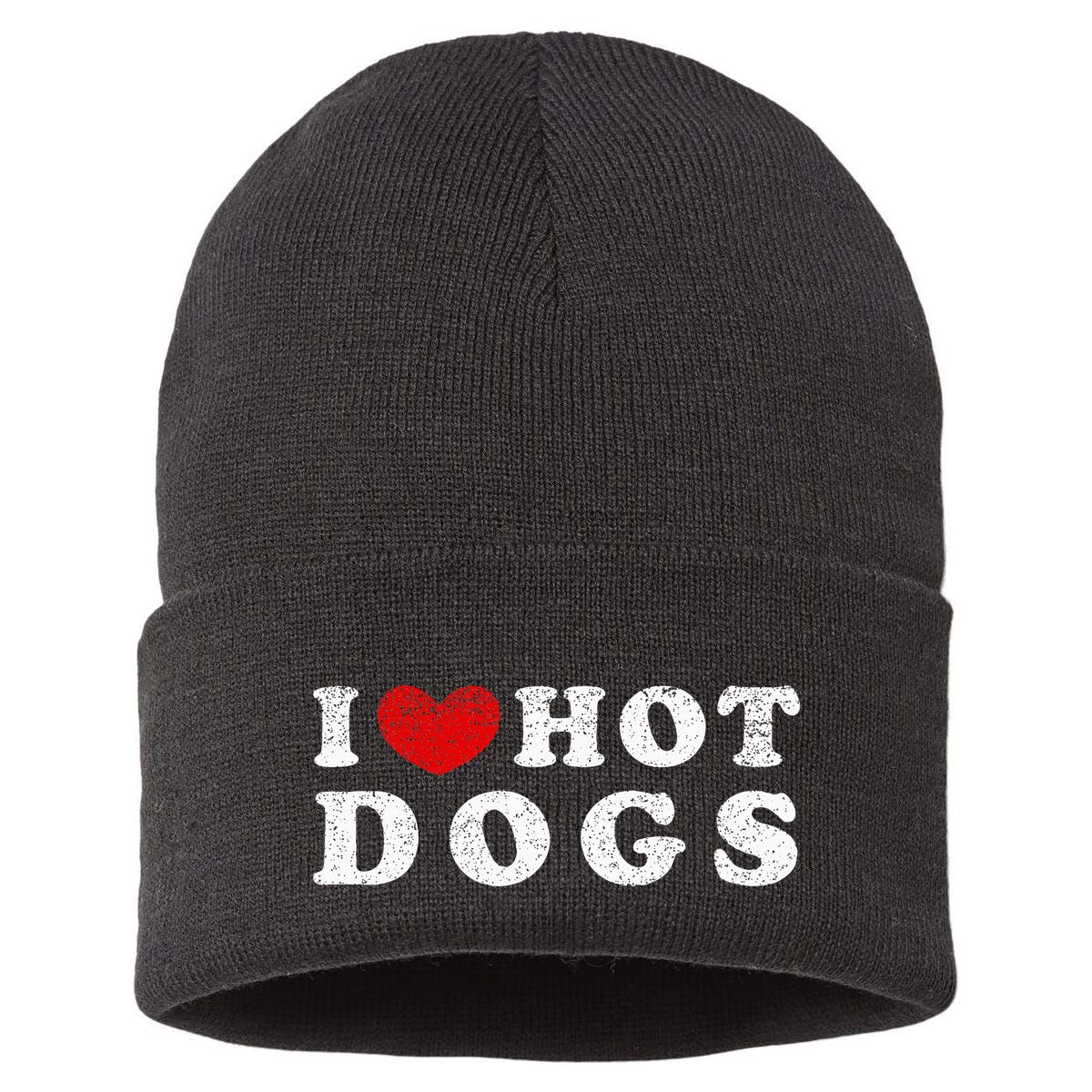 I Love Hot Dogs I Heart Hot Dogs Sustainable Knit Beanie