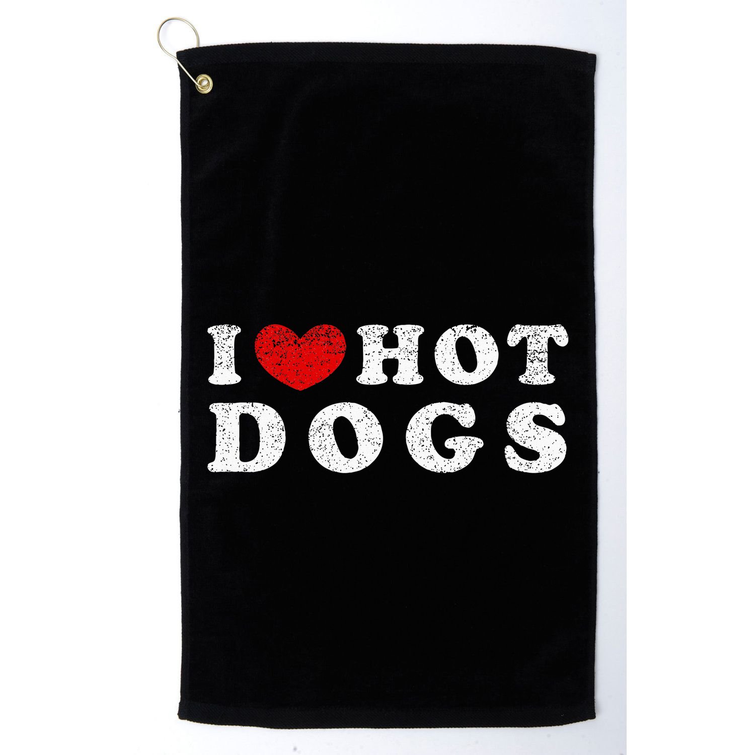 I Love Hot Dogs I Heart Hot Dogs Golf Towel