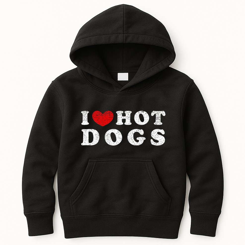 I Love Hot Dogs I Heart Hot Dogs Kids Hoodie