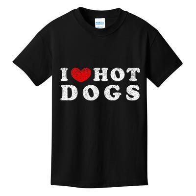I Love Hot Dogs I Heart Hot Dogs Kids T-Shirt