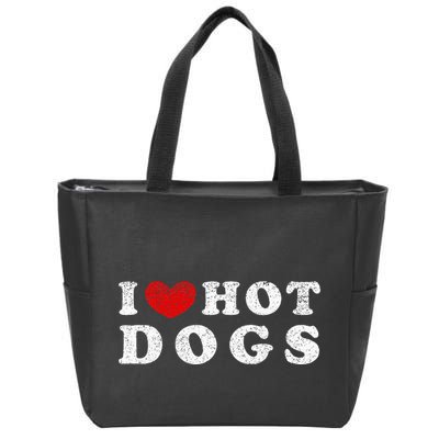 I Love Hot Dogs I Heart Hot Dogs Zip Tote Bag