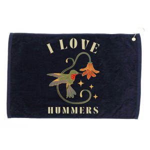 I Love Hummers Awesome Hummingbird Lover Grommeted Golf Towel