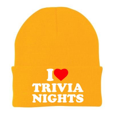 I Love Heart Trivia Nights Lover Pub Quiz Game Knit Cap Winter Beanie