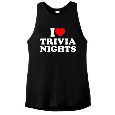 I Love Heart Trivia Nights Lover Pub Quiz Game Ladies PosiCharge Tri-Blend Wicking Tank