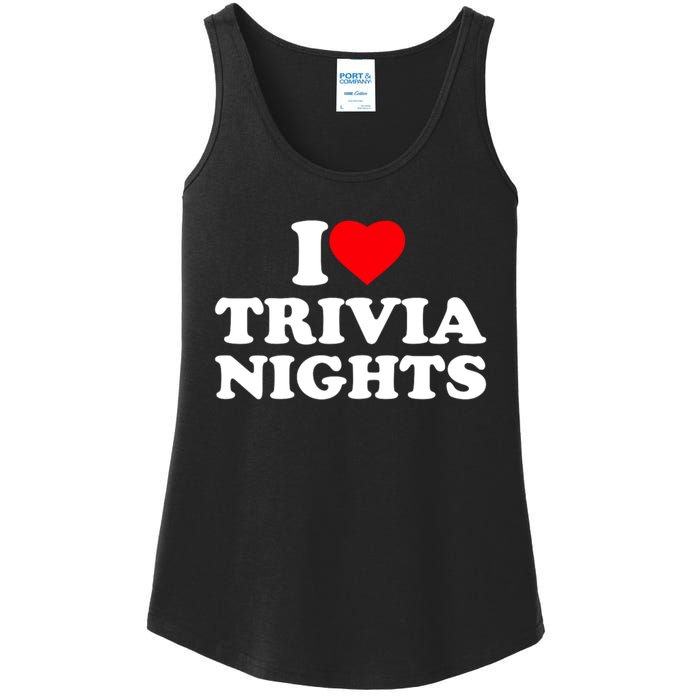 I Love Heart Trivia Nights Lover Pub Quiz Game Ladies Essential Tank