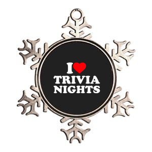 I Love Heart Trivia Nights Lover Pub Quiz Game Metallic Star Ornament