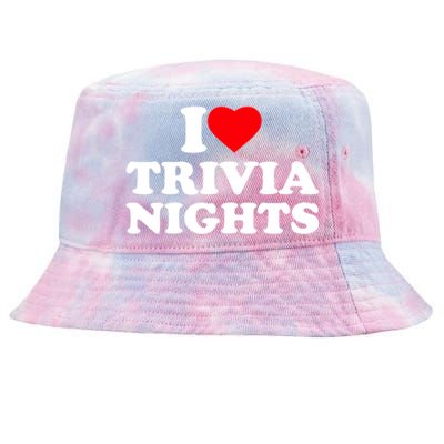 I Love Heart Trivia Nights Lover Pub Quiz Game Tie-Dyed Bucket Hat