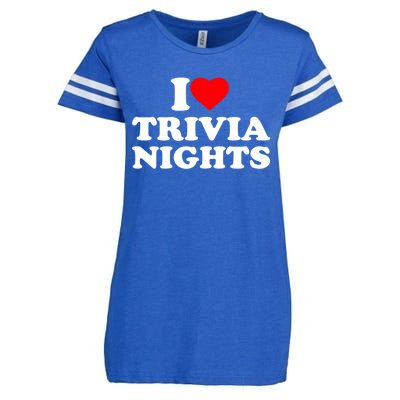 I Love Heart Trivia Nights Lover Pub Quiz Game Enza Ladies Jersey Football T-Shirt