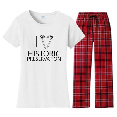 I Love Historic Preservation Women's Flannel Pajama Set