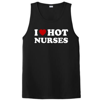 I Love Hot Nurses Funny Red Heart Love Nurses Meaningful Gift PosiCharge Competitor Tank