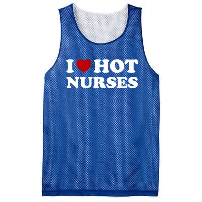 I Love Hot Nurses Funny Red Heart Love Nurses Meaningful Gift Mesh Reversible Basketball Jersey Tank