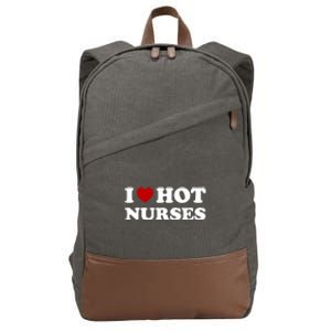 I Love Hot Nurses Funny Red Heart Love Nurses Meaningful Gift Cotton Canvas Backpack