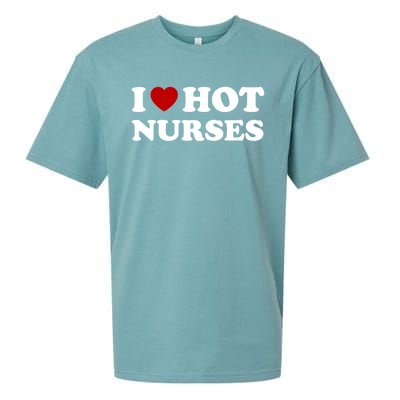 I Love Hot Nurses Funny Red Heart Love Nurses Meaningful Gift Sueded Cloud Jersey T-Shirt