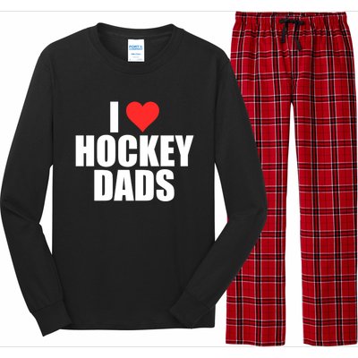 I Love Hockey Dads Humorous Hockey Lover Wife Friend Gift Long Sleeve Pajama Set