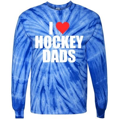 I Love Hockey Dads Humorous Hockey Lover Wife Friend Gift Tie-Dye Long Sleeve Shirt